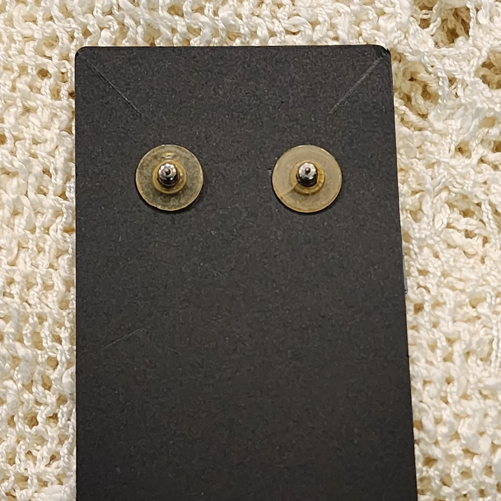 Vintage Art Deco Gray Metal Pierced Earrings